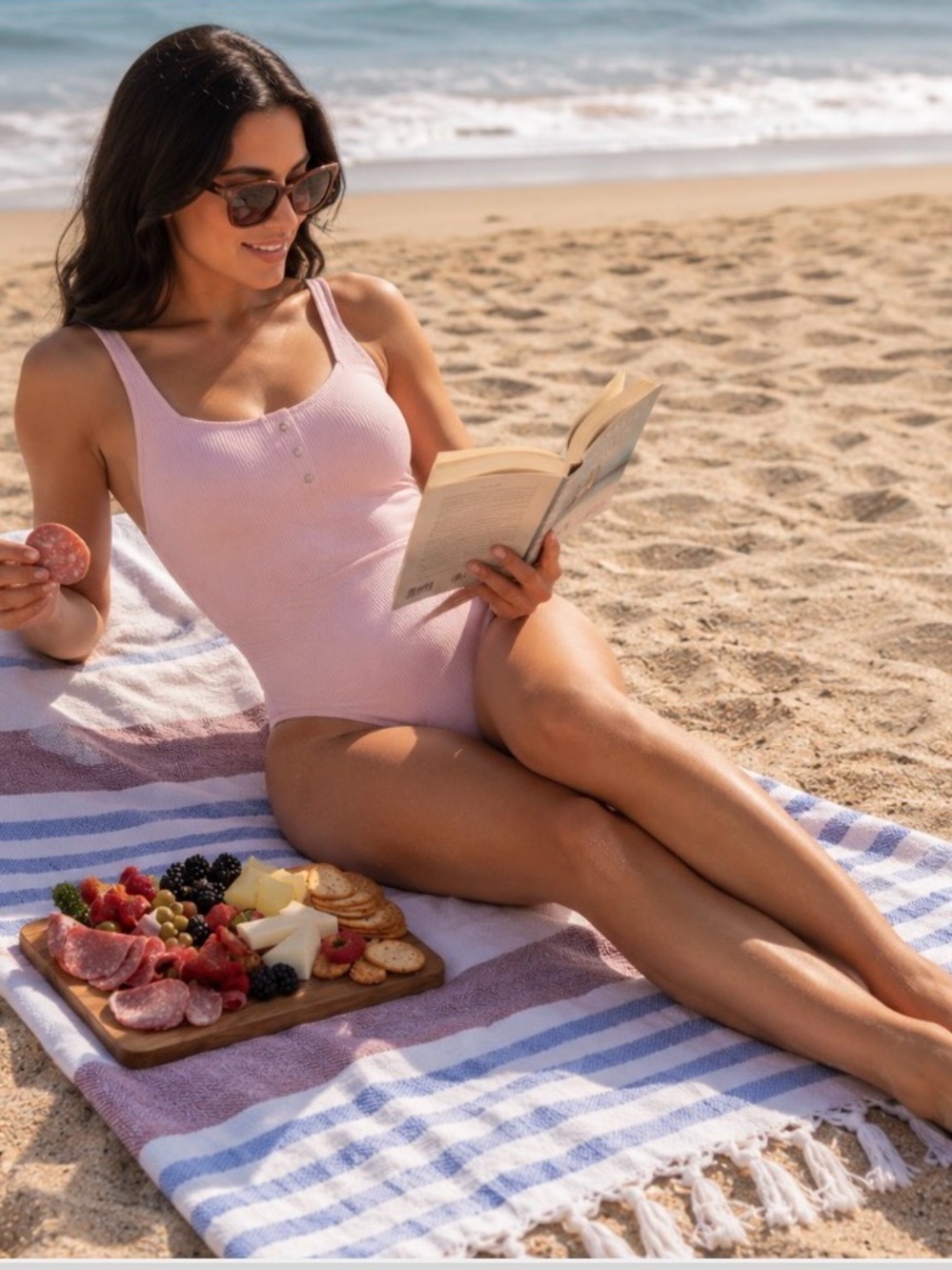 Stoney Clover LN ' Pink Ribbed One-Piece Swimsuit - Classic Tank Style